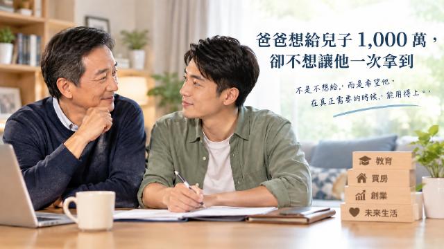 爸爸想給兒子 1,000 萬,卻不想讓他一次拿到